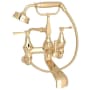 Perrin and Rowe Deco Wall Mounted Clawfoot Tub Filler with Built-In Diverter - Includes Hand Shower English Gold