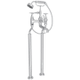 Perrin and Rowe Deco Floor Mounted Clawfoot Tub Filler with Built-In Diverter - Includes Hand Shower Polished Chrome