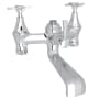 Perrin and Rowe Deco Deck Mounted Clawfoot Tub Filler with Built-In Diverter Polished Chrome