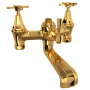 Perrin and Rowe Deco Deck Mounted Clawfoot Tub Filler with Built-In Diverter English Gold