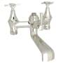 Perrin and Rowe Deco Deck Mounted Clawfoot Tub Filler with Built-In Diverter Polished Nickel
