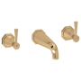 Perrin and Rowe Deco Wall Mounted Tub Filler English Gold