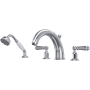 Perrin and Rowe Edwardian Deck Mounted Roman Tub Filler with Built-In Diverter - Includes Hand Shower Polished Chrome
