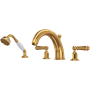 Perrin and Rowe Edwardian Deck Mounted Roman Tub Filler with Built-In Diverter - Includes Hand Shower English Gold