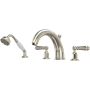 Perrin and Rowe Edwardian Deck Mounted Roman Tub Filler with Built-In Diverter - Includes Hand Shower Polished Nickel