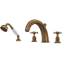 Perrin and Rowe Edwardian Deck Mounted Roman Tub Filler with Built-In Diverter - Includes Hand Shower English Bronze
