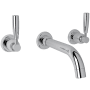 Perrin and Rowe Holborn 1.2 GPM Wall Mounted Widespread Bathroom Faucet Polished Chrome