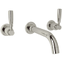Perrin and Rowe Holborn 1.2 GPM Wall Mounted Widespread Bathroom Faucet Polished Nickel