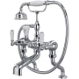 Perrin and Rowe Edwardian Deck Mounted Tub Filler with Built-In Diverter - Includes Hand Shower Polished Chrome