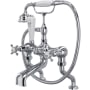 Perrin and Rowe Edwardian Deck Mounted Tub Filler with Built-In Diverter - Includes Hand Shower Polished Chrome