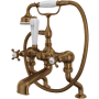 Perrin and Rowe Edwardian Deck Mounted Tub Filler with Built-In Diverter - Includes Hand Shower English Bronze