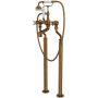 Perrin and Rowe Edwardian Floor Mounted Tub Filler with Built-In Diverter - Includes Hand Shower English Bronze
