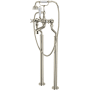 Perrin and Rowe Edwardian Floor Mounted Tub Filler with Built-In Diverter - Includes Hand Shower Polished Nickel