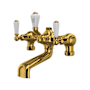 Perrin and Rowe Edwardian Floor / Wall Mounted Clawfoot Tub Filler with Built-In Diverter Unlacquered Brass