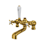 Perrin and Rowe Edwardian Deck / Floor / Wall Mounted Clawfoot Tub Filler with Built-In Diverter Unlacquered Brass