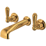Perrin and Rowe Edwardian Wall Mounted Tub Filler English Gold