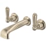 Perrin and Rowe Edwardian Wall Mounted Tub Filler Satin Nickel