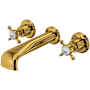 Perrin and Rowe Edwardian Wall Mounted Tub Filler Unlacquered Brass (Living Finish)