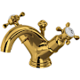 Perrin and Rowe Edwardian 1.2 GPM Single Hole Bathroom Faucet with Pop-Up Drain Assembly Unlacquered Brass (Living Finish)