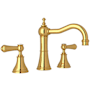 Perrin and Rowe Georgian Era 1.2 GPM Widespread Bathroom Faucet with Pop-Up Drain Assembly Unlacquered Brass (Living Finish)