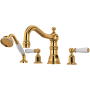 Perrin and Rowe Edwardian Deck Mounted Roman Tub Filler with Built-In Diverter - Includes Hand Shower English Gold