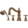 Perrin and Rowe Edwardian Deck Mounted Roman Tub Filler with Built-In Diverter - Includes Hand Shower English Bronze