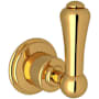 Perrin and Rowe Georgian Era Single Handle 3 Function Diverter / Volume Control Valve Trim - Less Valve Unlacquered Brass
