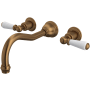 Perrin and Rowe Edwardian Wall Mounted Tub Filler English Bronze
