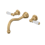 Perrin and Rowe Edwardian Wall Mounted Tub Filler Satin English Gold