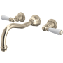 Perrin and Rowe Edwardian Wall Mounted Tub Filler Satin Nickel