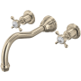 Perrin and Rowe Edwardian Wall Mounted Tub Filler Satin Nickel