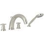 Perrin and Rowe Holborn Deck Mounted Roman Tub Filler with Built-In Diverter - Includes Hand Shower Polished Nickel
