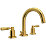 Perrin and Rowe Holborn 1.2 GPM Widespread Bathroom Faucet with Pop-Up Drain Assembly Unlacquered Brass (Living Finish)