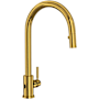 Perrin and Rowe Holborn 1.8 GPM Touchless Single Hole Pull Down Kitchen Faucet Unlacquered Brass (Living Finish)