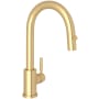 Perrin and Rowe Holborn 1.8 GPM Single Hole Pull Down Bar Faucet Satin English Gold
