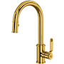 Perrin and Rowe Armstrong 1.8 GPM Single Hole Pull Down Bar Faucet Unlacquered Brass (Living Finish)