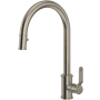 Perrin and Rowe Armstrong 1.75 GPM Single Hole Pull Down Kitchen Faucet Satin Nickel