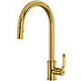 Perrin and Rowe Armstrong 1.75 GPM Single Hole Pull Down Kitchen Faucet Unlacquered Brass
