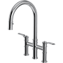 Perrin and Rowe Armstrong 1.8 GPM Widespread Bridge Pull Down Kitchen Faucet Polished Chrome