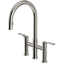 Perrin and Rowe Armstrong 1.8 GPM Widespread Bridge Pull Down Kitchen Faucet Polished Nickel