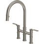 Perrin and Rowe Armstrong 1.8 GPM Widespread Bridge Pull Down Kitchen Faucet Satin Nickel