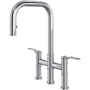 Perrin and Rowe Armstrong 1.8 GPM Widespread Bridge Pull Down Kitchen Faucet Polished Chrome