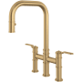 Perrin and Rowe Armstrong 1.8 GPM Widespread Bridge Pull Down Kitchen Faucet Satin English Gold