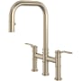 Perrin and Rowe Armstrong 1.8 GPM Widespread Bridge Pull Down Kitchen Faucet Satin Nickel
