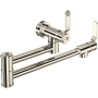 Perrin and Rowe Armstrong 1.8 GPM Wall Mounted Single Hole Pot Filler with Brass Handles Polished Nickel