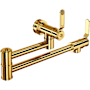 Perrin and Rowe Armstrong 1.8 GPM Wall Mounted Single Hole Pot Filler with Brass Handles Unlacquered Brass