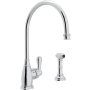 Perrin and Rowe Georgian Era 1.8 GPM Single Hole Kitchen Faucet - Includes Side Spray Polished Chrome
