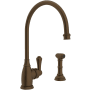Perrin and Rowe Georgian Era 1.8 GPM Single Hole Kitchen Faucet - Includes Side Spray English Bronze
