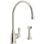 Perrin and Rowe Georgian Era 1.8 GPM Single Hole Kitchen Faucet - Includes Side Spray Polished Nickel