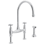 Perrin and Rowe Georgian Era 1.5 GPM Widespread Bridge Kitchen Faucet - Includes Side Spray Polished Chrome
